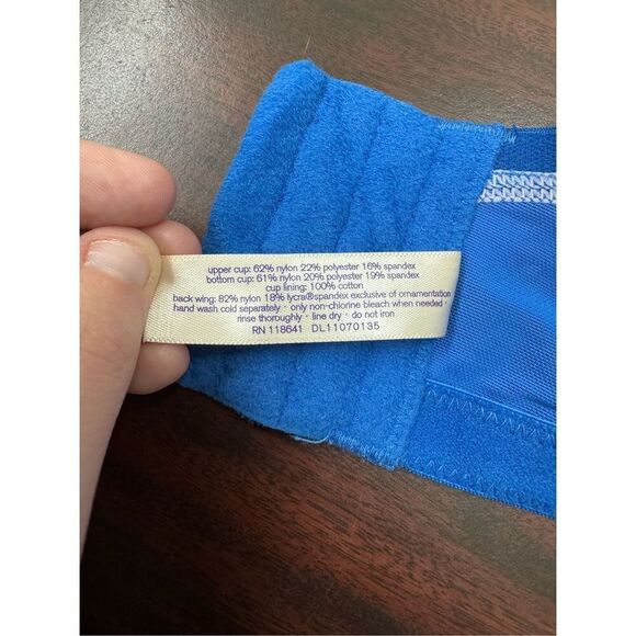 Cacique Blue and Green Lace Bra Size 44DD - Picture 6 of 6